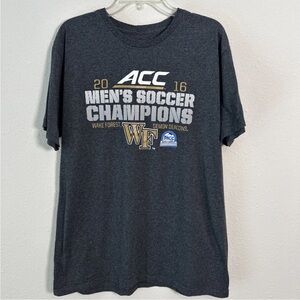 2016 Wake Forest Demon Deacons Men’s Soccer ACC Champions T-Shirt Gray Men’s XL